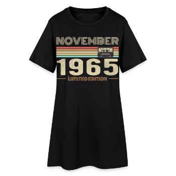 November 1965 Vintage Birthday Retro Tee - Robe T-shirt Femme - noir - Devant