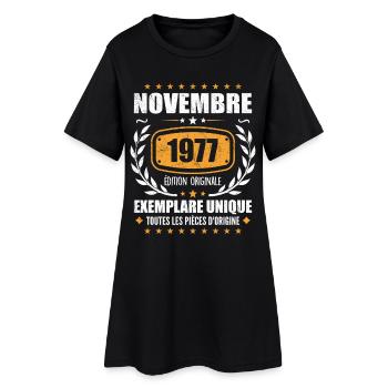 Novembre 1977 Édition Originale Vintage Novembre - Robe T-shirt Femme - noir - Devant