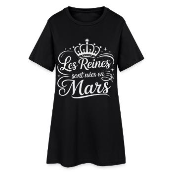 Les Reines sont nées en mars Anniversaire - Robe T-shirt Femme - noir - Devant