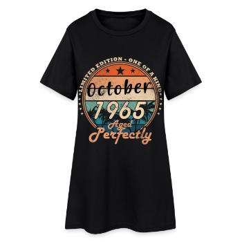 60e anniversaire Original octobre 1965 - Robe T-shirt Femme - noir - Devant