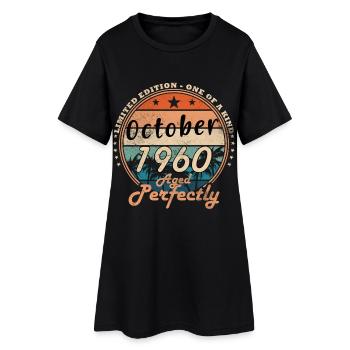 65ème Anniversaire Original Octobre Millésime 1960 - Robe T-shirt Femme - noir - Devant