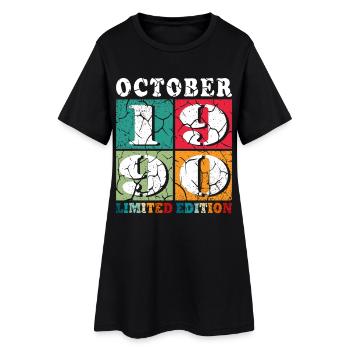 35th Birthday Original October Vintage 1990 - Women’s T-Shirt Dress - black - Front