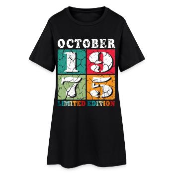 Octobre 1975 Cadeau d’anniversaire 1975 Octobre - Robe T-shirt Femme - noir - Devant