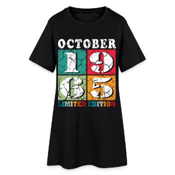 Millésime octobre 1965 - Octobre 1965 - Robe T-shirt Femme - noir - Devant