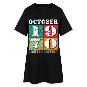 Millésime octobre 1970 - Octobre 1970 - Robe T-shirt Femme - noir - Devant