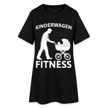 Bientôt papa POUSSETTE FITNESS FUNNY - Robe T-shirt Femme - noir - Devant