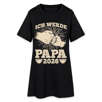 Future papa JE SERAI PAPA 2026 Drôle - Robe T-shirt Femme - noir - Devant