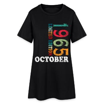 Anniversaire Octobre 1965 - Anniversaire Octobre 1965 - Robe T-shirt Femme - noir - Devant