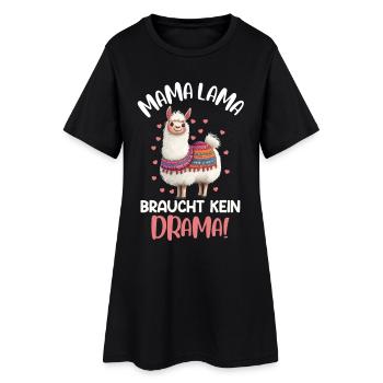 Les futures mamans MAMA LAMA N'A PAS BESOIN DE DRAME - Robe T-shirt Femme - noir - Devant