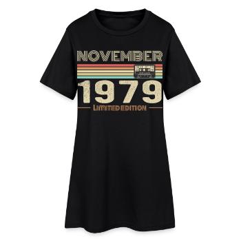 November 1979 Vintage Birthday Retro Tee - Robe T-shirt Femme - noir - Devant