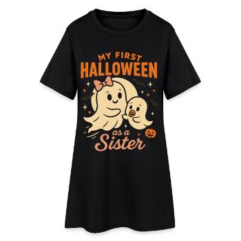 Mon premier Halloween en tant que sœur fantôme Design - Robe T-shirt Femme - noir - Devant