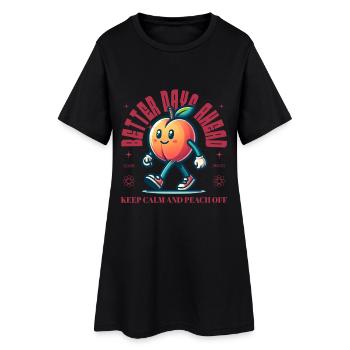 Lustiger Pfirsich Spruch Obstliebhaber Pfirsiche - Frauen T-Shirt-Kleid - Schwarz - Vorne