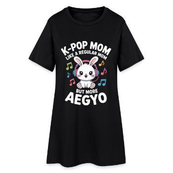 K-Pop Maman Drôle Corée Musique Aegyo - Robe T-shirt Femme - noir - Devant