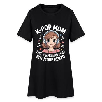 K-Pop Maman Drôle Corée Musique Aegyo - Robe T-shirt Femme - noir - Devant
