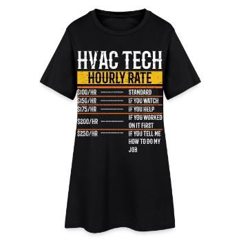 Drôle Technicien CVC taux horaire Comptabilité CP - Robe T-shirt Femme - noir - Devant