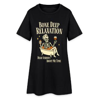 Relaxation profonde des os – Bien-être amusant du squelette - Robe T-shirt Femme - noir - Devant