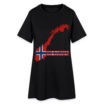 Norwegen Urlaub Natur Geschenk - Frauen T-Shirt-Kleid - Schwarz - Vorne