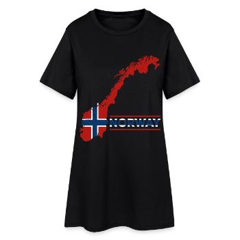 Norwegen Urlaub Natur Geschenk - Frauen T-Shirt-Kleid - Schwarz - Vorne