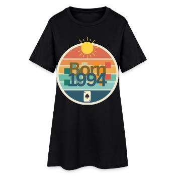 Chemise vintage rétro - Née en 1994 - Robe T-shirt Femme - noir - Devant