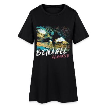 Grotte de Benagil Algarve illustration colorée - Robe T-shirt Femme - noir - Devant