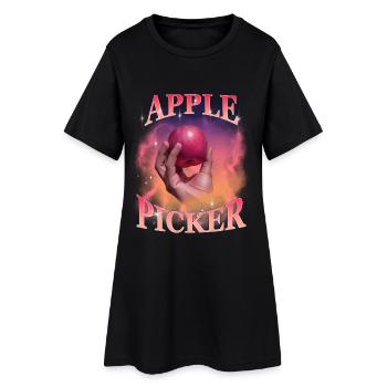 Apple Picker Retro Sunset - Frauen T-Shirt-Kleid - Schwarz - Vorne