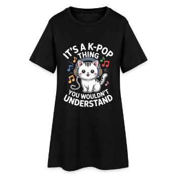 K-Pop Chose Drôle Corée Musique Anime - Robe T-shirt Femme - noir - Devant