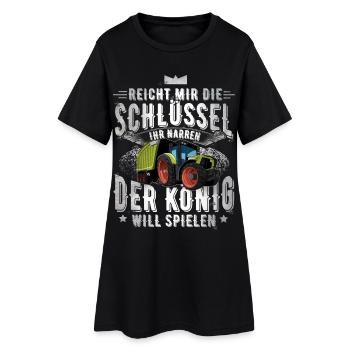 Landwirt - Frauen T-Shirt-Kleid - Schwarz - Vorne