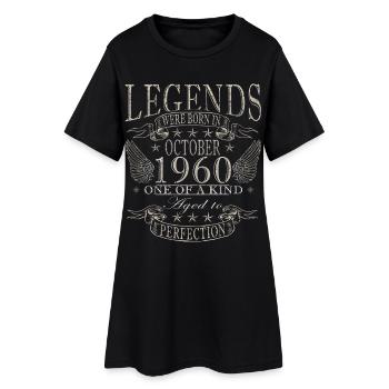 1960 Né en octobre 1960 Né en octobre 1960 - Robe T-shirt Femme - noir - Devant