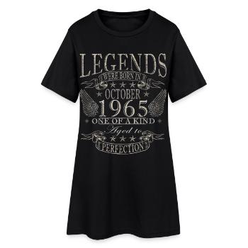 Octobre 1965 Anniversaire Octobre 1965 Octobre - Robe T-shirt Femme - noir - Devant