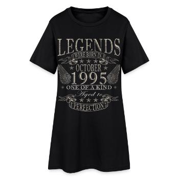 Vintage Octobre 1995 Rétro Anniversaire Octobre - Robe T-shirt Femme - noir - Devant