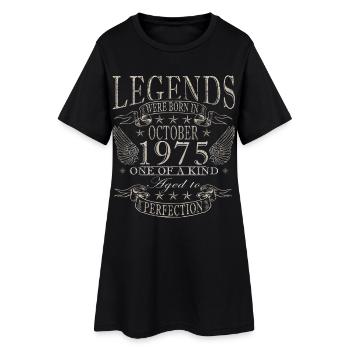 Vintage Octobre 1975 Rétro Anniversaire Octobre - Robe T-shirt Femme - noir - Devant