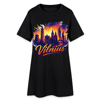 Vilnius Capitale Lituanie Baltique Cadeau - Robe T-shirt Femme - noir - Devant