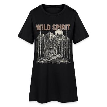 Wild Spirit Wolf Mondwald - Robe T-shirt Femme - noir - Devant