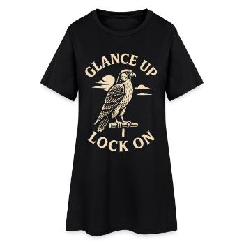 Faucon Coup d’œil vers le haut Lock On Passionné de fauconnerie - Robe T-shirt Femme - noir - Devant