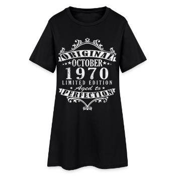 Cadeau d’anniversaire d’octobre 1970. Octobre 1970. - Robe T-shirt Femme - noir - Devant