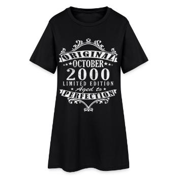 Oktober 2000 Geburtstagsgeschenk 2000 Oktober - Frauen T-Shirt-Kleid - Schwarz - Vorne