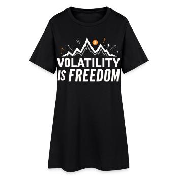 Volatility is Freedom – Bitcoin Crypto Spruch - Frauen T-Shirt-Kleid - Schwarz - Vorne