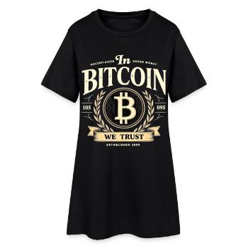 Dans Bitcoin We Trust – Crypto Vintage Btc - Robe T-shirt Femme - noir - Devant