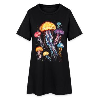 Méduse Méduse de feu Méduse Méduse mignonne - Robe T-shirt Femme - noir - Devant