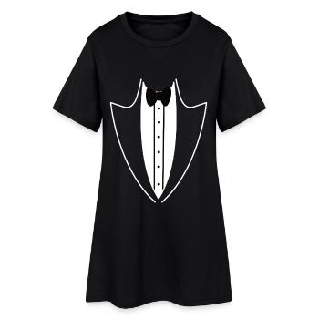 Costume, smoking, drôle de queue de pie - Robe T-shirt Femme - noir - Devant