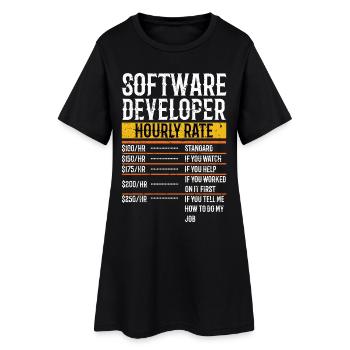 Software Developer Hourly Rate Software Developer - Women’s T-Shirt Dress - black - Front