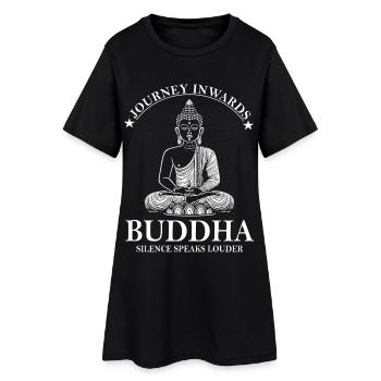 Buddha Design – Silence Speaks Louder - Frauen T-Shirt-Kleid - Schwarz - Vorne