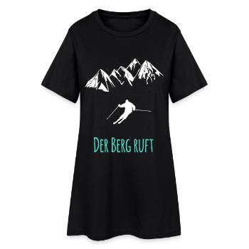 Skifahren - Der Berg ruft - Frauen T-Shirt-Kleid - Schwarz - Vorne