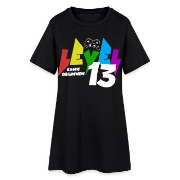 Motif de jeu coloré de niveau 13 pour le 13e anniversaire - Robe T-shirt Femme - noir - Devant