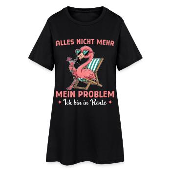 Collègue Départ à la retraite - Flamant rose dans un transat - Robe T-shirt Femme - noir - Devant