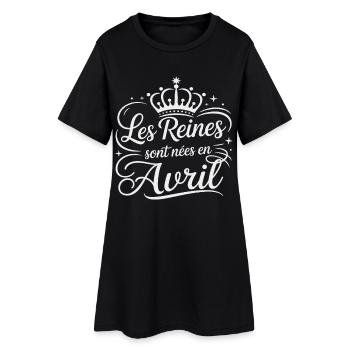 Les Reines sont nées en avril Anniversaire - Robe T-shirt Femme - noir - Devant