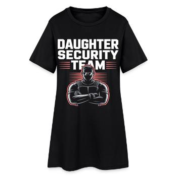 Équipe de sécurité fille – Père Garde du corps - Robe T-shirt Femme - noir - Devant