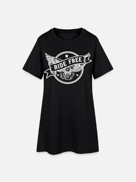 Ride Free Biker Design pour les motards - Robe T-shirt Femme - noir
