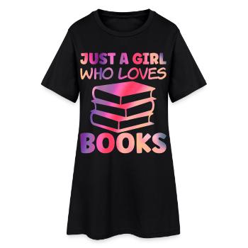 Juste une fille qui aime les livres - Robe T-shirt Femme - noir - Devant
