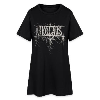 Père Noël en métal noir - Robe T-shirt Femme - noir - Devant